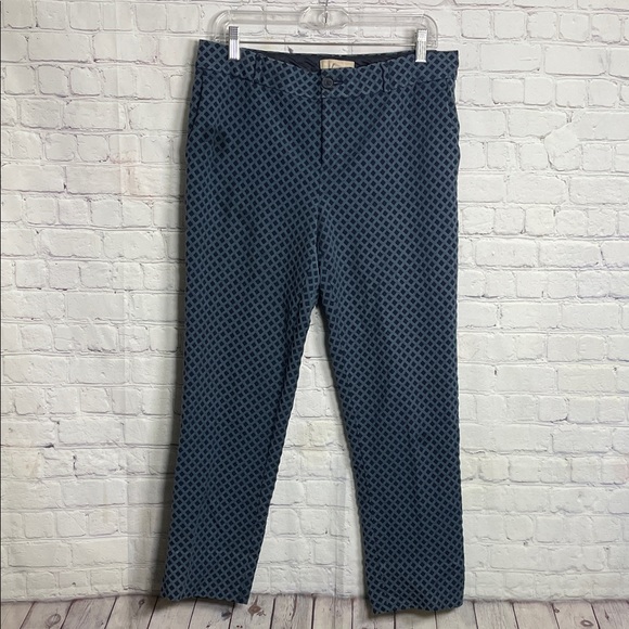 Banana Republic Pants - Banana Republic Navy Camden-Fit Diamond Jacquard Textured Ankle Cropped Pants